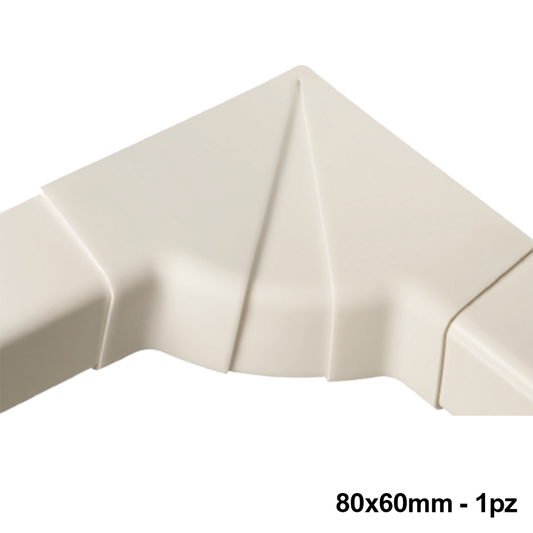 Raccordo angolo interno regolabile per canalina 80x60mm - 1 PZ