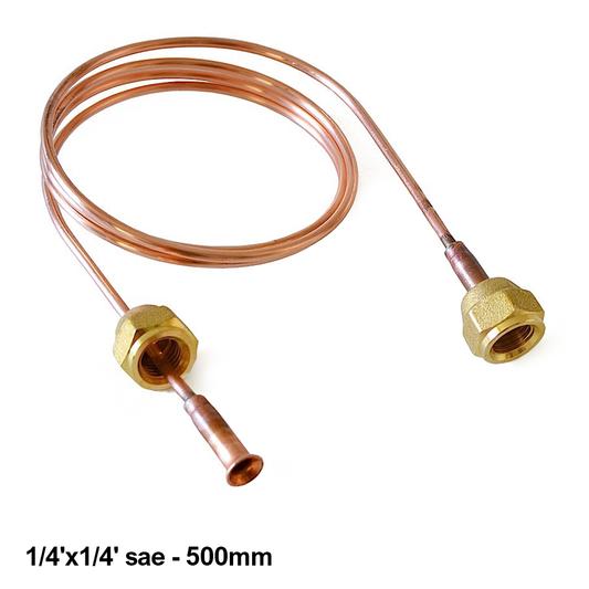 Capillare di carica 1/4 x 1/4 da 500 mm in rame d.1,68x2,8 MM
