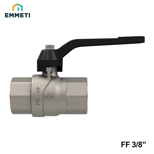 Valvola a sfera acqua FF 3/8'' a leva colore nero