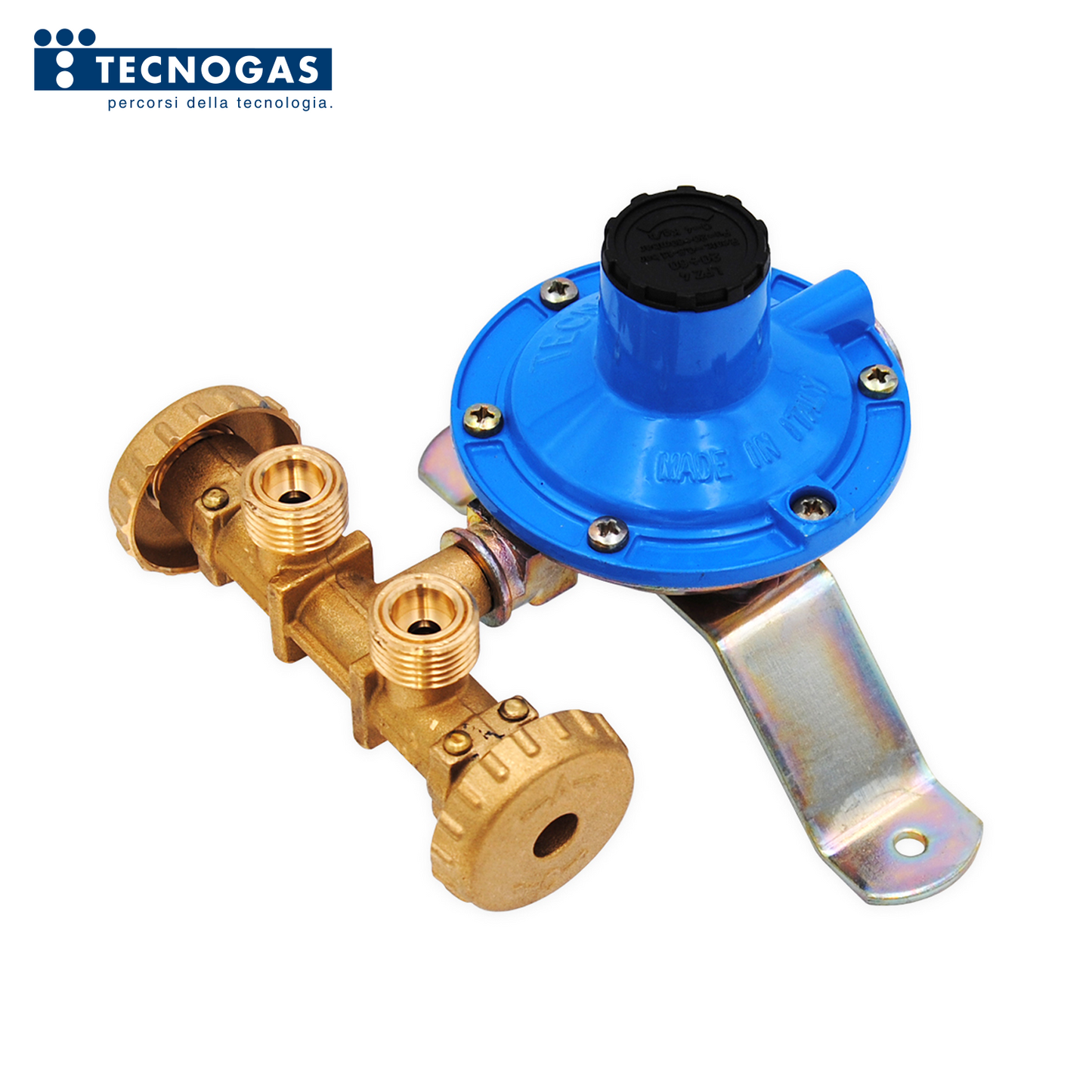 Minicentralina GPL per 2 bombole con regolatore pressione, portata 10 Kg - uscita 1/2'' F