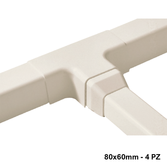 Derivazione a TEE per canalina 80x60mm - 4 PZ