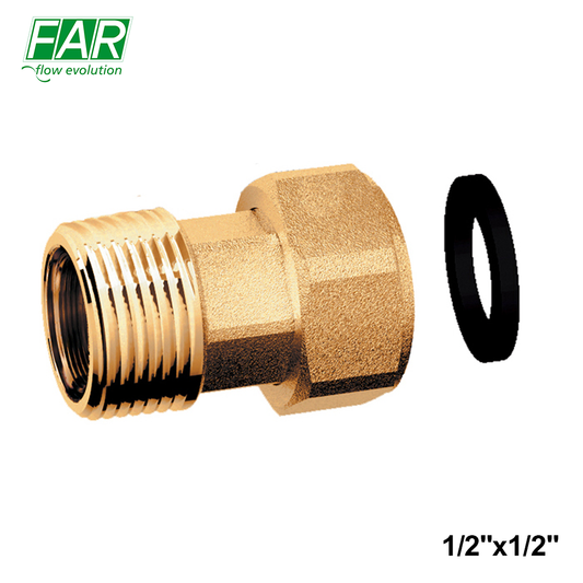 8313 - Codolo di giunzione con dado girevole in ottone 1/2''x1/2'' FAR
