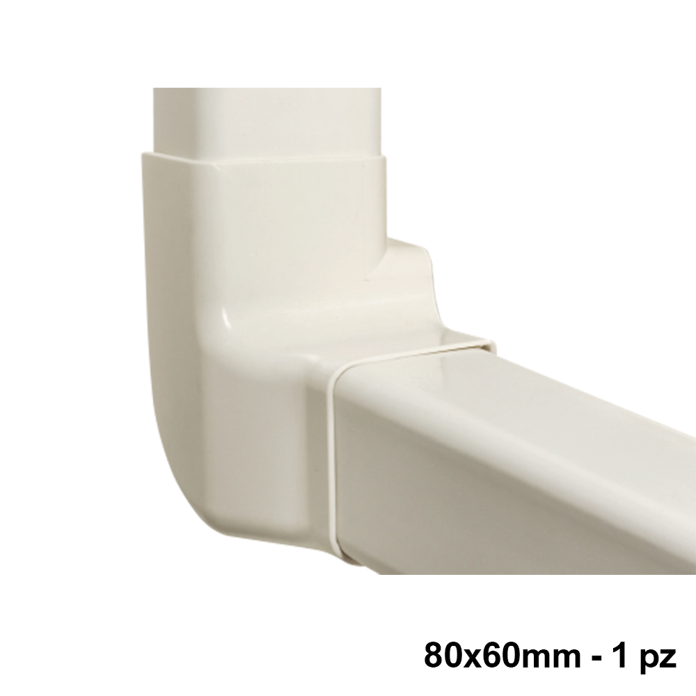 Raccordo angolo verticale destro per canalina 80x60mm - 1 PZ