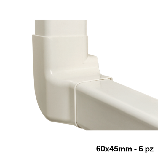 Raccordo angolo verticale destro 60x45mm - scatola 6 PZ
