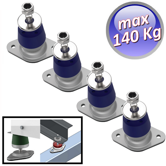 Set 4 pezzi Antivibrante in megol a basamento H regolabile portata 140kg