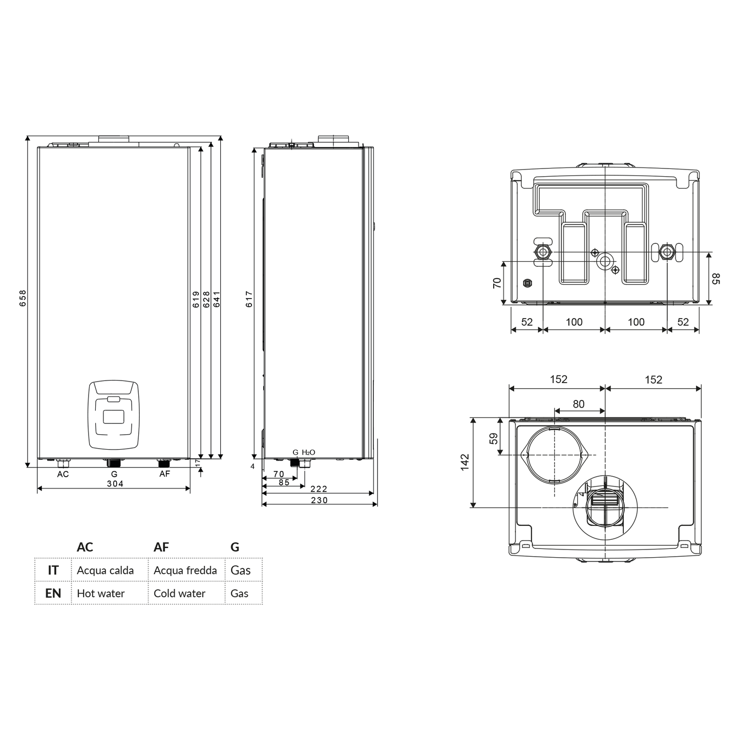 INNOVITA AMALFI ECO 11 RS i - Metano -Scaldabagno istantaneo 11 Lt Low NOx a gas a camera stagna