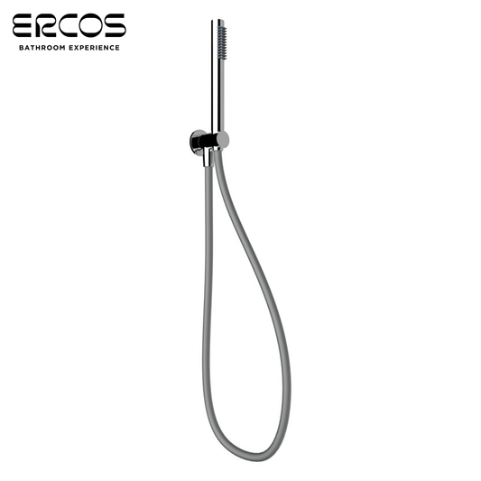 Kit doccia tondo presa acqua con supporto e doccetta in ottone