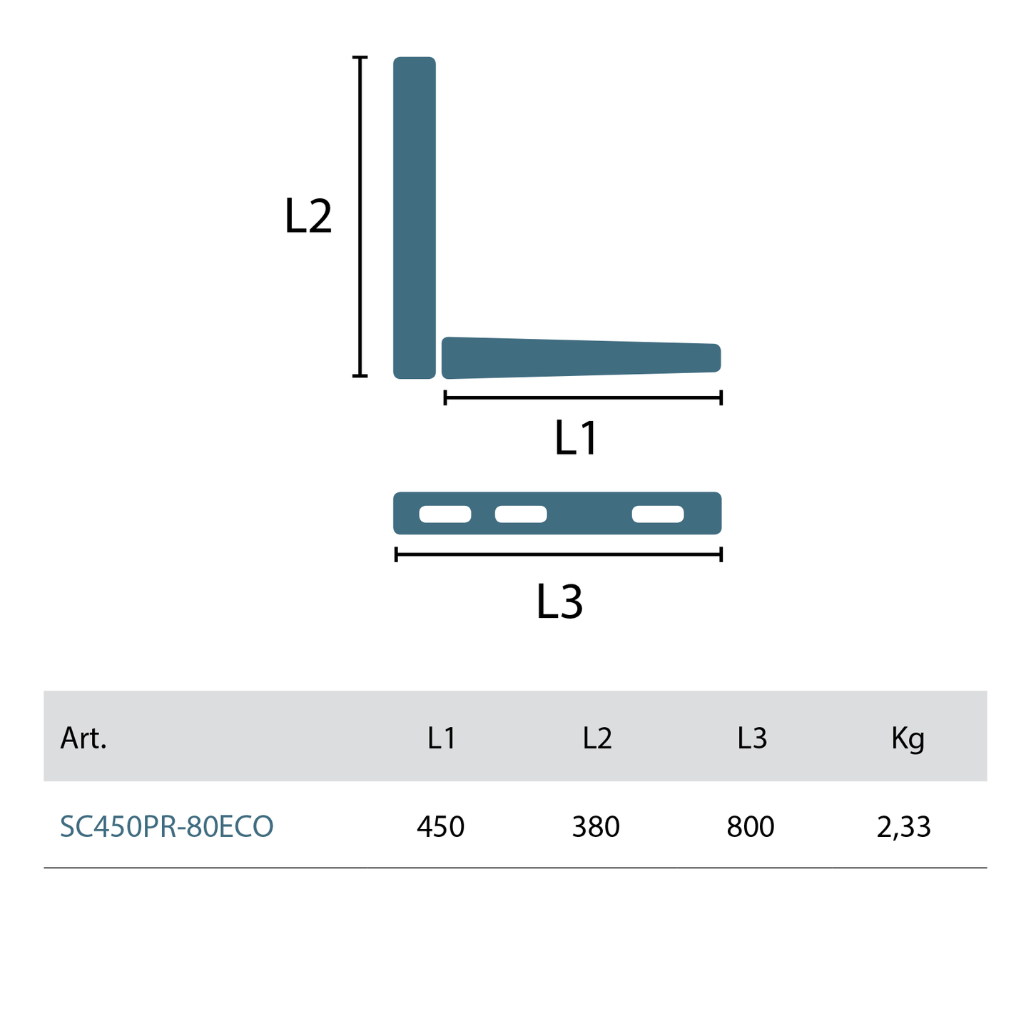 Staffa unit? esterna climatizzatore BASIC - bracci 45 cm - portata 80 Kg