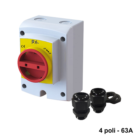 Interruttore Sezionatore elettrico con 4 poli da 63A