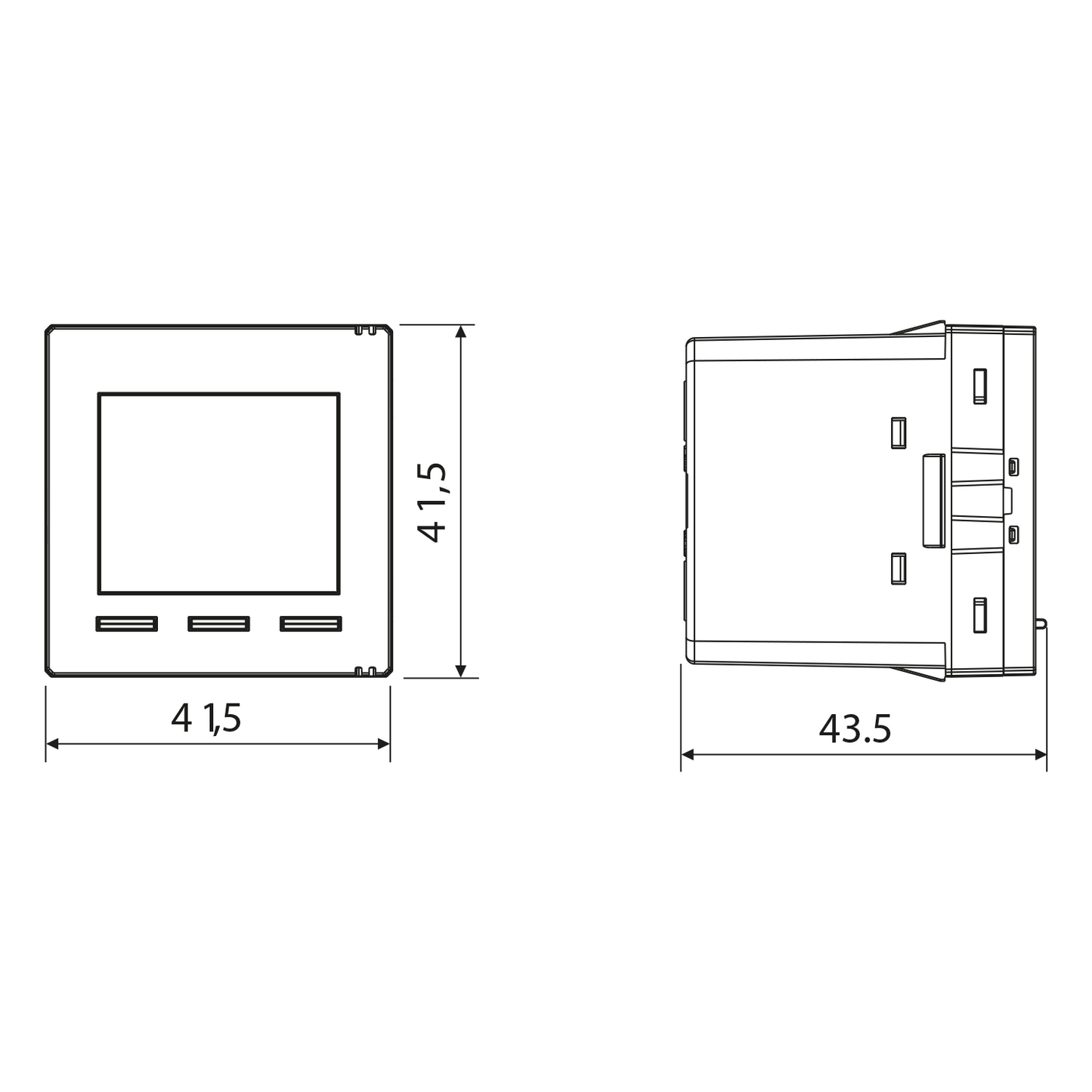 Termostato 220 V digitale da incasso 2 moduli civili serie DADO