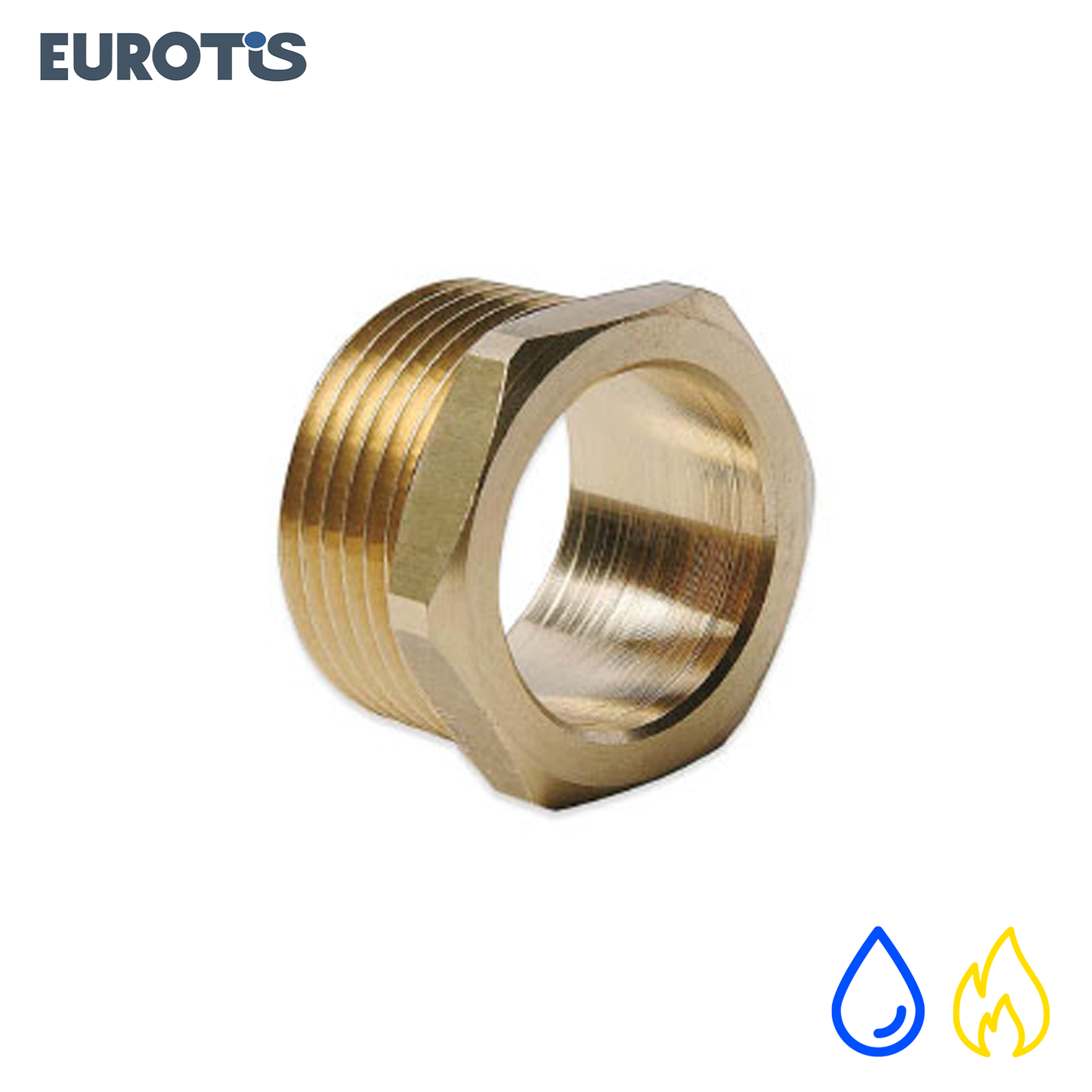 Viti di unione ? 12 - 1/2'' specifiche per acqua - gas 10 Pz. in ottone con filettatura maschio - Eurotis