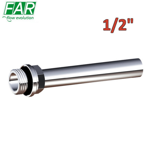 8875 - Tubo rame 1/2'' cromato completo di raccordo filettato 100 mm - FAR
