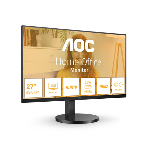 AOC MONITOR 27 LED IPS 4K UHD 16:9 4MS 350 CDM, REG ALTEZZA, USB-C DOCK, HDMI, MULTIMEDIALE