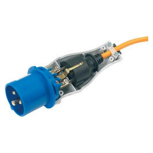 Industrial adapter for molded Schuko plugs. 16A 2P without earth.