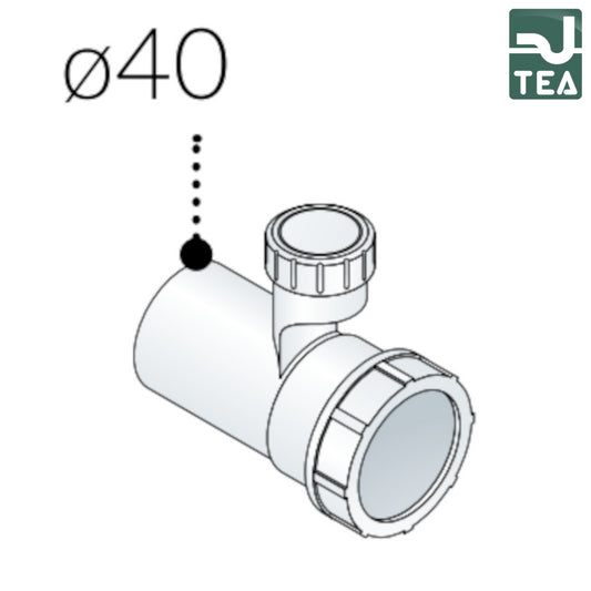 Aeratore anti-svuotamento - Ø 40 mm per prolunga per uscita sifoni in PP bianco - TEA