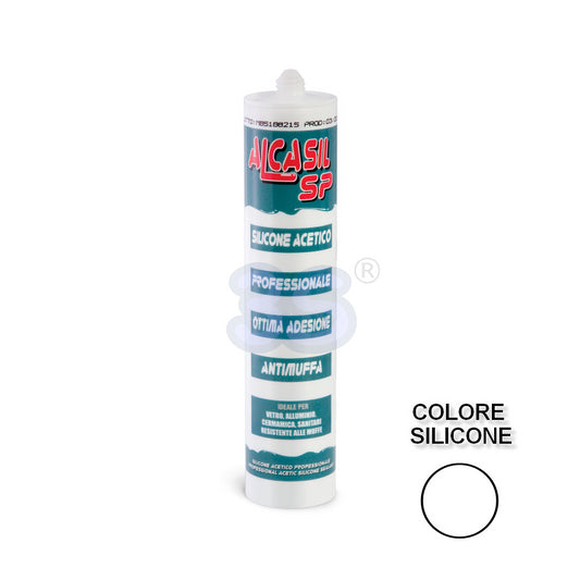 ALCASIL SP - Sigillante siliconico silicone bianco acetico universale per applicazioni professionali