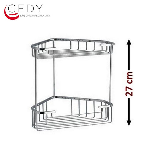 Angolare per doccia 2 ripiani H 27 cm - GEDY 2481