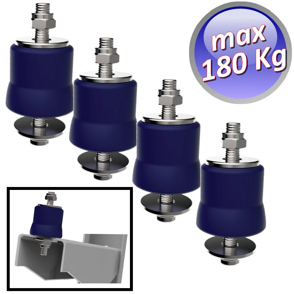 Megol anti-vibration bracket, maximum load 180 kg. Blue colour - 4 pieces