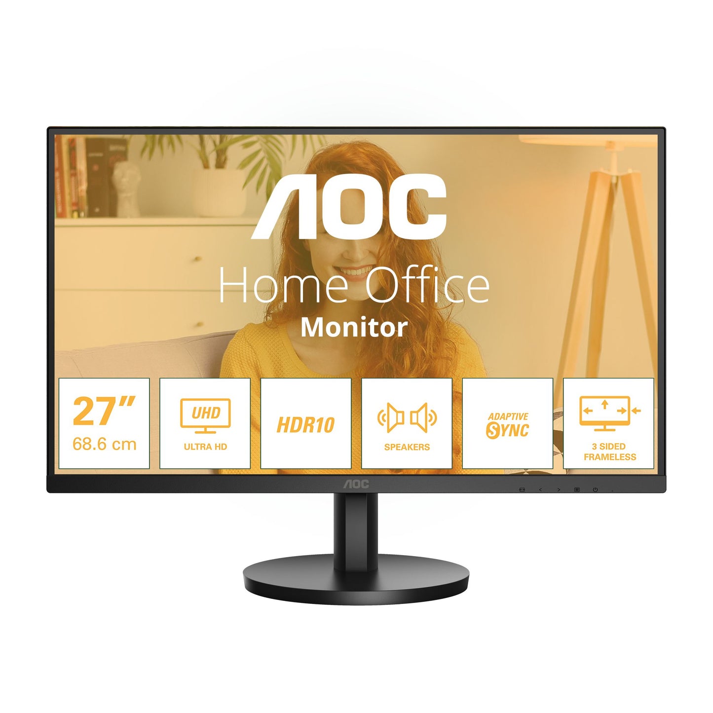 AOC B3 U27B3A PC Monitor 68.6 cm (27") 3840 x 2160 pixels 4K Ultra HD LCD Black