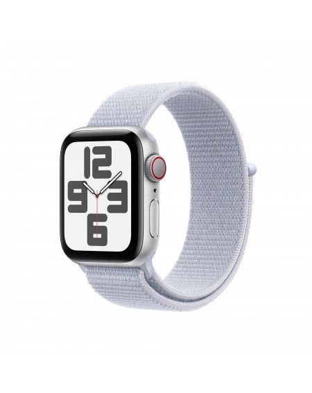 Apple Watch SE GPS + Cellular 40mm Silver Aluminum Case with Cloud Blue Sport Loop