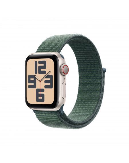 Apple Watch SE GPS + Cellular 40mm Galaxy Aluminum Case with Sport Loop, Lake Green