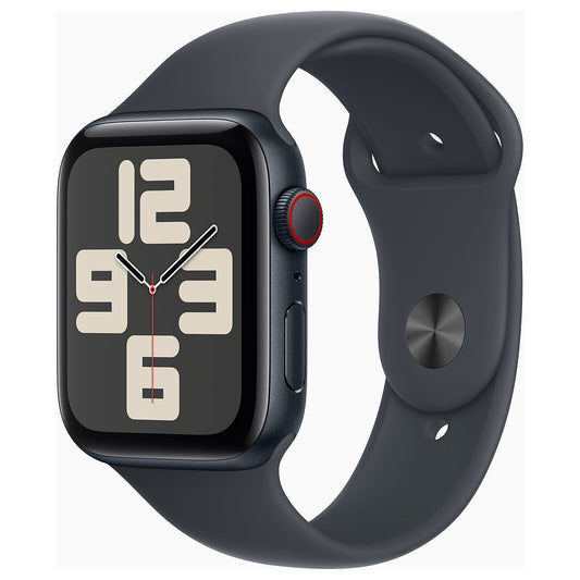 Apple Watch SE GPS + Cellular 44mm Midnight Aluminum Case with Midnight Sport Band - S/M