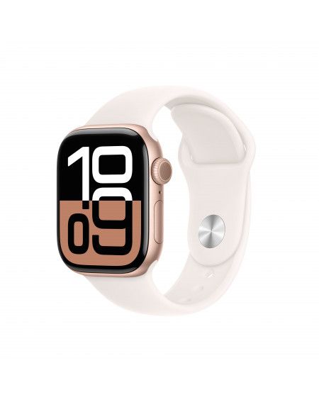 Apple Watch Series 10 GPS 42mm Rose Gold Aluminum Case with Blush Pink Sport Band - M/L