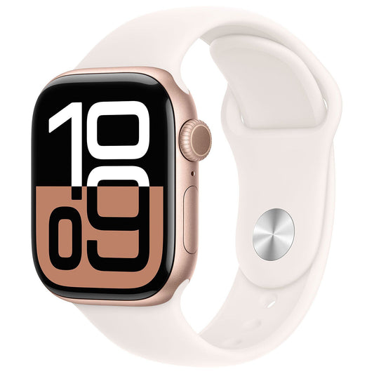 Apple Watch Series 10 GPS 42mm Rose Gold Aluminum Case with Blush Pink Sport Band - S/M