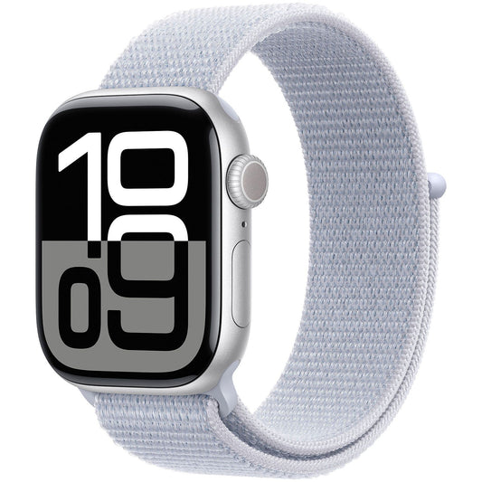 Apple Watch Series 10 GPS 42mm Silver Aluminum Case with Cloud Blue Sport Loop