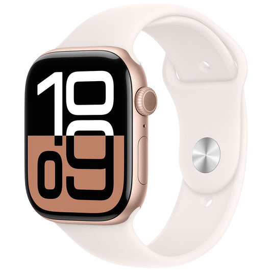 Apple Watch Series 10 GPS 46mm Rose Gold Aluminum Case with Blush Pink Sport Band - S/M