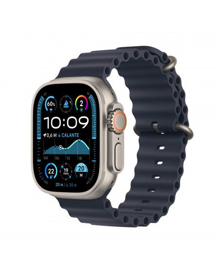 Apple Watch Ultra 2 GPS + Cellular 49mm Natural Titanium Case with Navy Blue Ocean Band