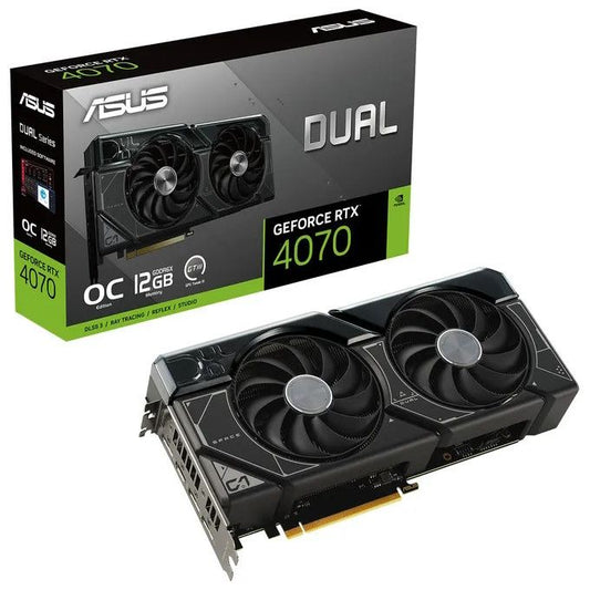 ASUS VGA GEFORCE RTX 4070, DUAL-RTX4070-O12G-WHITE, 12 GB GDDR6X, 3DP/HDMI, WHITE, 90YV0IZ4-M0NA00, DLSS 3