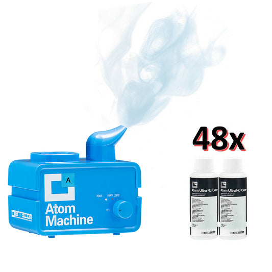 ATOM MACHINE NO-ODOR - Car air conditioning purifier nebulizer with 48 120 ML no-odor bottles