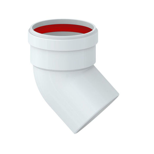 Curva M-F 45° in alluminio estruso bianco Ø 80mm fumi caldaia
