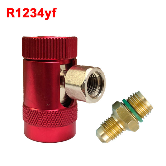 90° high pressure quick coupling with tap for R1234yf gas