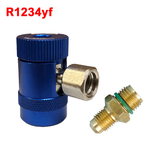 Attacco rapido bassa pressione 90° con rubinetto per gas R1234yf