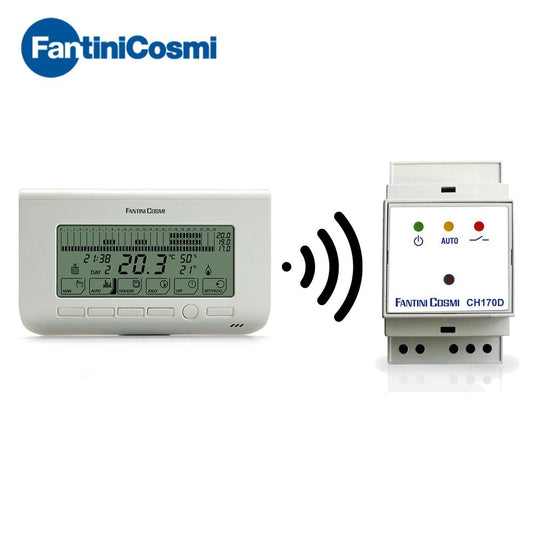 Fantini Cosmi CH150RF + CH170D Weekly Programmable Thermostat + Actuator