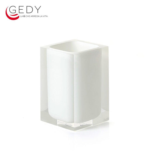 Bicchiere portaspazzolini RAINBOW color bianco