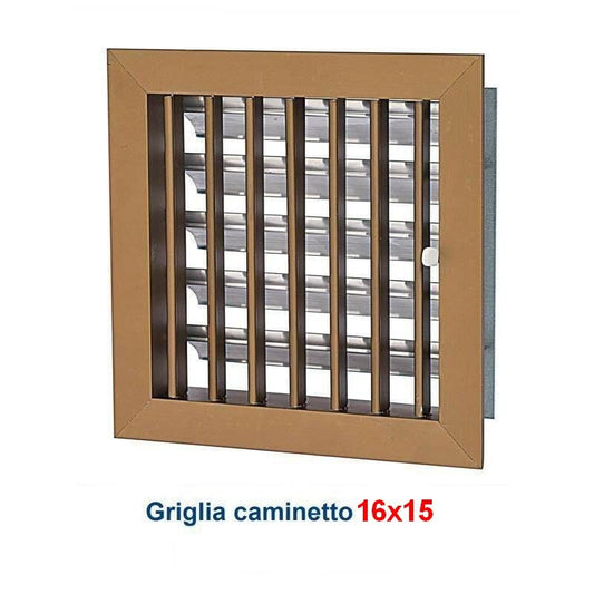 Air Vent 16x15 cm BRONZE - Adjustable Fireplace Grill with Shutter