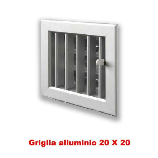 20x20cm Aluminum Air Vent - Adjustable Fireplace Grill with Shutter