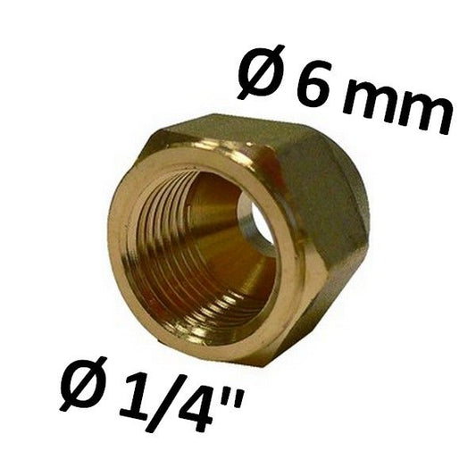 Bochettone raccordo ridotto foro 6 mm x filetto femmina 1/4''