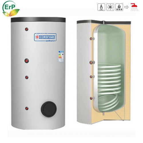 Bollitore accumulo 300 Lt - BOLLY1 ST FB WB 300 V003 scambiatore fisso produzione A.C.S.