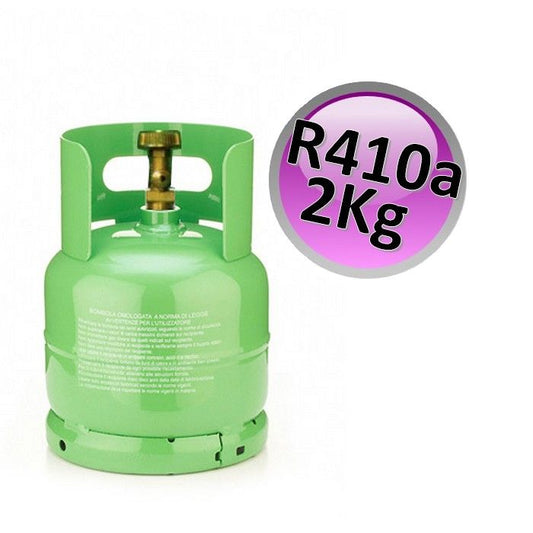 R410A gas cylinder with refillable tap - 2 kg net - air conditioning refrigerant