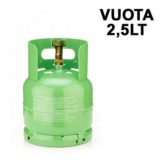 Bombola neutra vuota per stoccaggio gas refrigerante - capacità 2,5 Lt