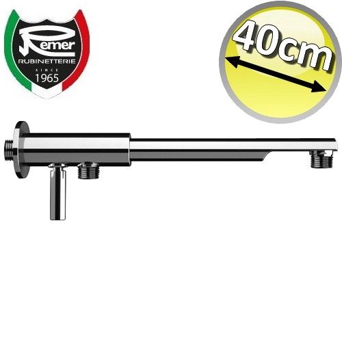 Minimalist shower arm with diverter, 40 cm, REMER taps