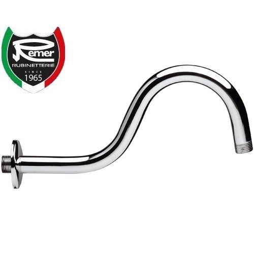 Curved shower arm in chromed brass - REMER taps