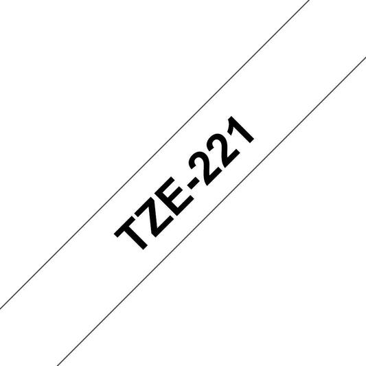 Brother TZE-221 Black on White Label Tape