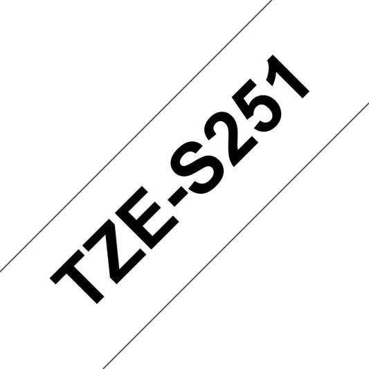 Brother TZE-S251 Black on White TZ Label Tape