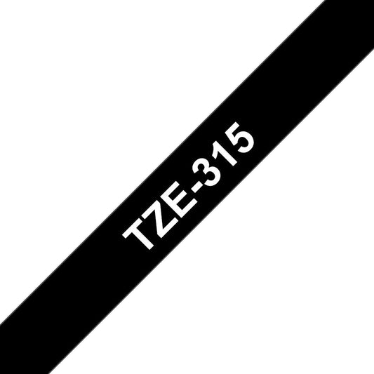 Brother TZE315 White on Black TZe Label Tape