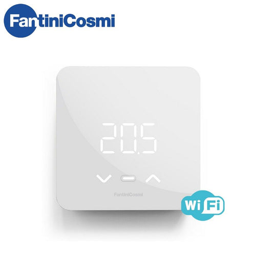 C800WIFIQ - Cronotermostato led quadrato a batterie con funzioni smart e connessione WiFi
